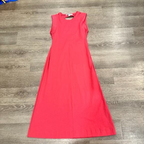 Free People Beach Simone Midi Dress Womens XS Pink Cotton Open Back Casual‎ - Picture 1 of 8